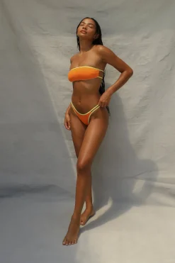 Toast Swim Bind High Hip Bottom - Tangerine/ Lemon Fizz