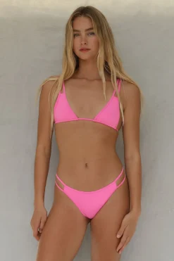 Toast Swim Double Strap Bikini Bottom - Guava