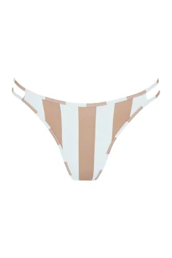 Toast Swim Double Strap Bikini Bottom - Natural Cabana Stripe