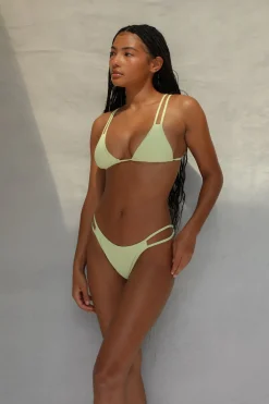 Toast Swim Double Strap Bikini Top - Lime Creme