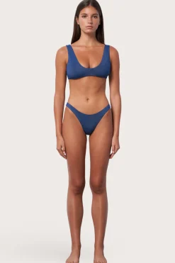 Toast Swim High Hip Bikini Bottom - Abyss Shimmer