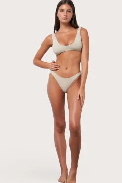 Toast Swim High Hip Bikini Bottom - Shimmer