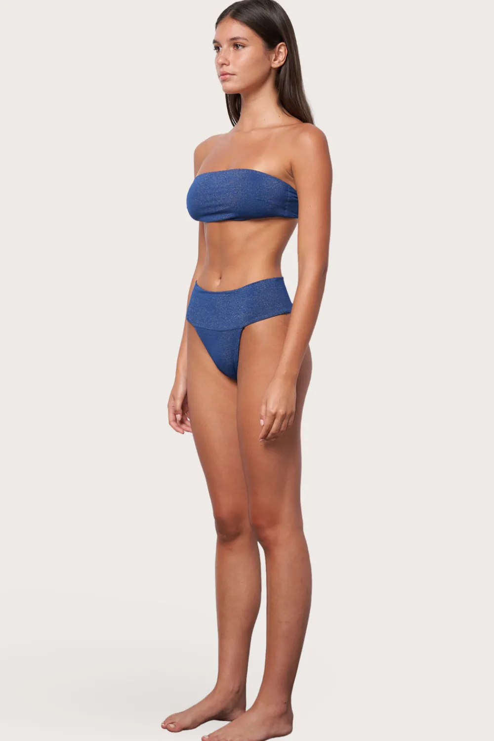Toast Swim Slide Bandeau Bikini Top - Abyss Shimmer