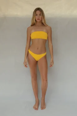 Toast Swim Slide Bandeau Bikini Top - Daffodil