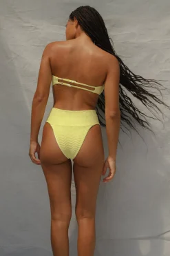 Toast Swim Slide Bandeau Bikini Top - Lemon Fizz