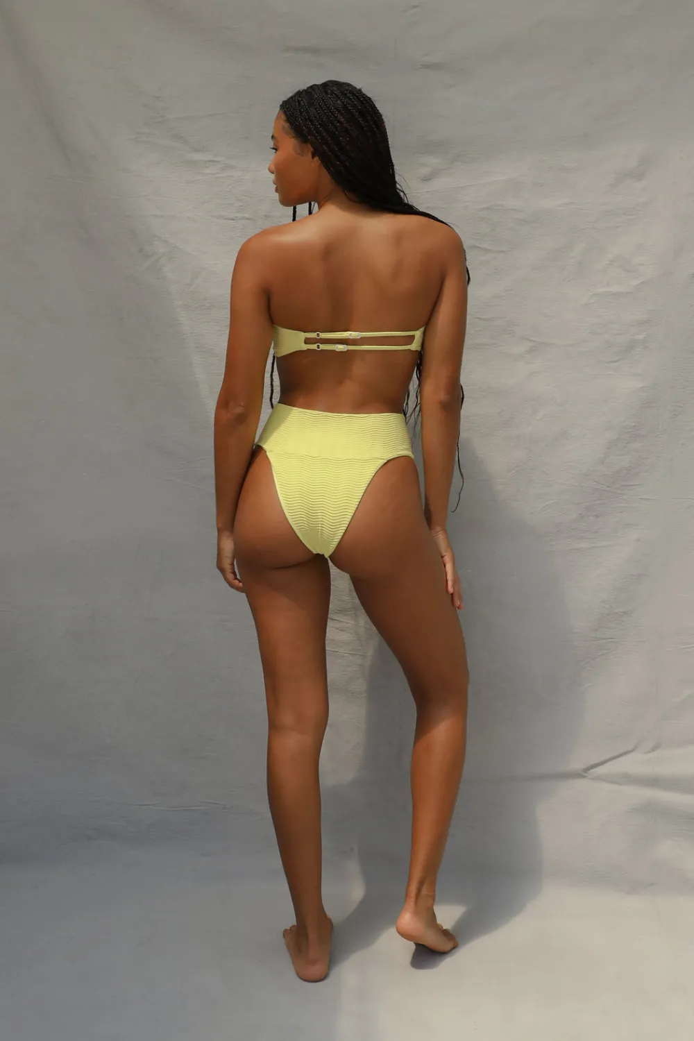 Toast Swim Slide Bandeau Bikini Top - Lemon Fizz