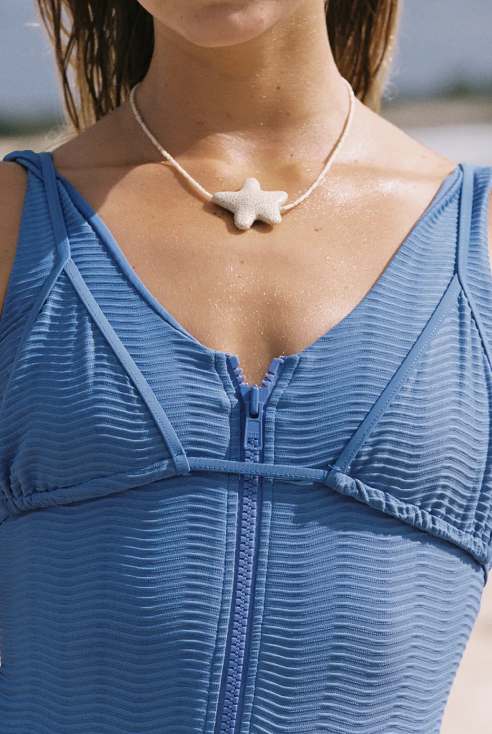 Toast Swim Zip One Piece Swimsuit - Baja Wave