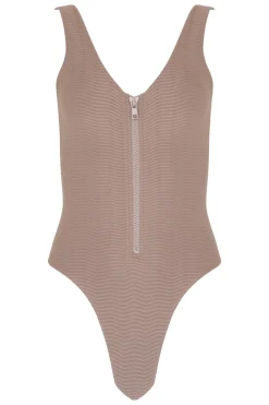 Toast Swim Zip One Piece Swimsuit - Natural Wave